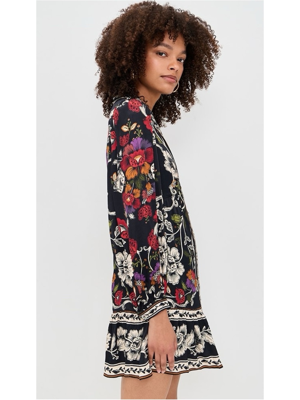NWT Farm Rio Rococo Flowers Black Mini Dress Medium - Picture 3 of 17